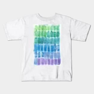 Green, Blue, Purple, Rectangles - Abstract Watercolor Painting Kids T-Shirt